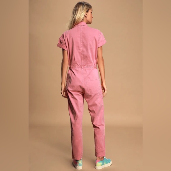 GORGEOUS NWOT PISTOLA DENIM GROVER FEILD SUIT Pink Washed Pink Sz Sm - Picture 6 of 7